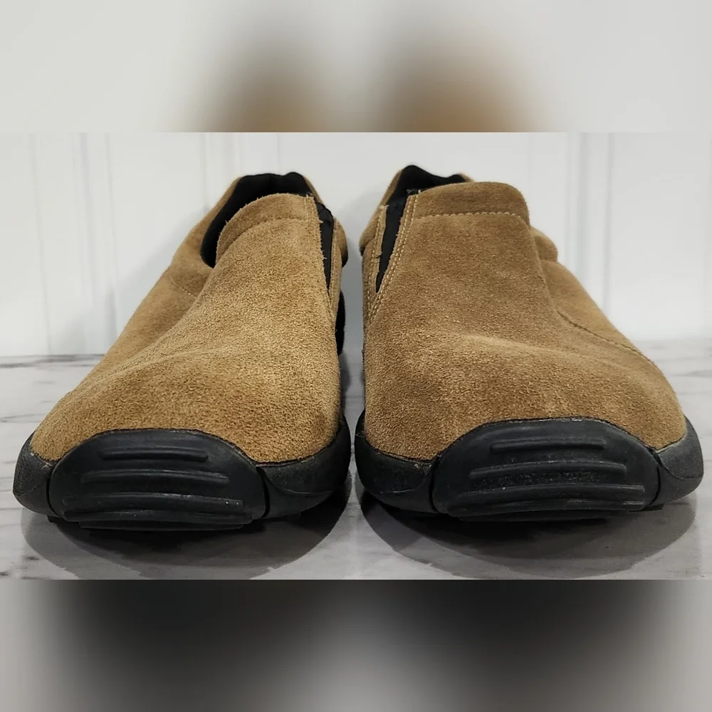 Stone Creek tan suede leather slip on loafers men's size 10.5
